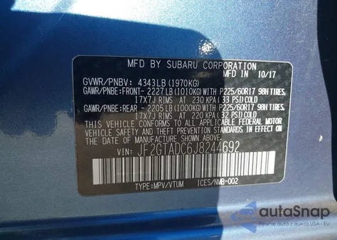 2018 Subaru Crosstrek 2.0I Premium из США, поврежденный, VIN JF2GTADC6J8244692